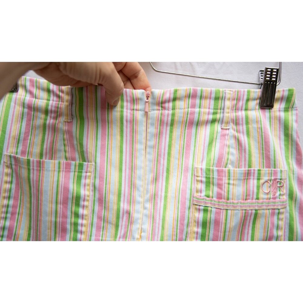 Vtg C&R‎ Golf Claudia Romana Skort Womens 6 Stretch Pockets Multicolor Stripped - Picture 6 of 8